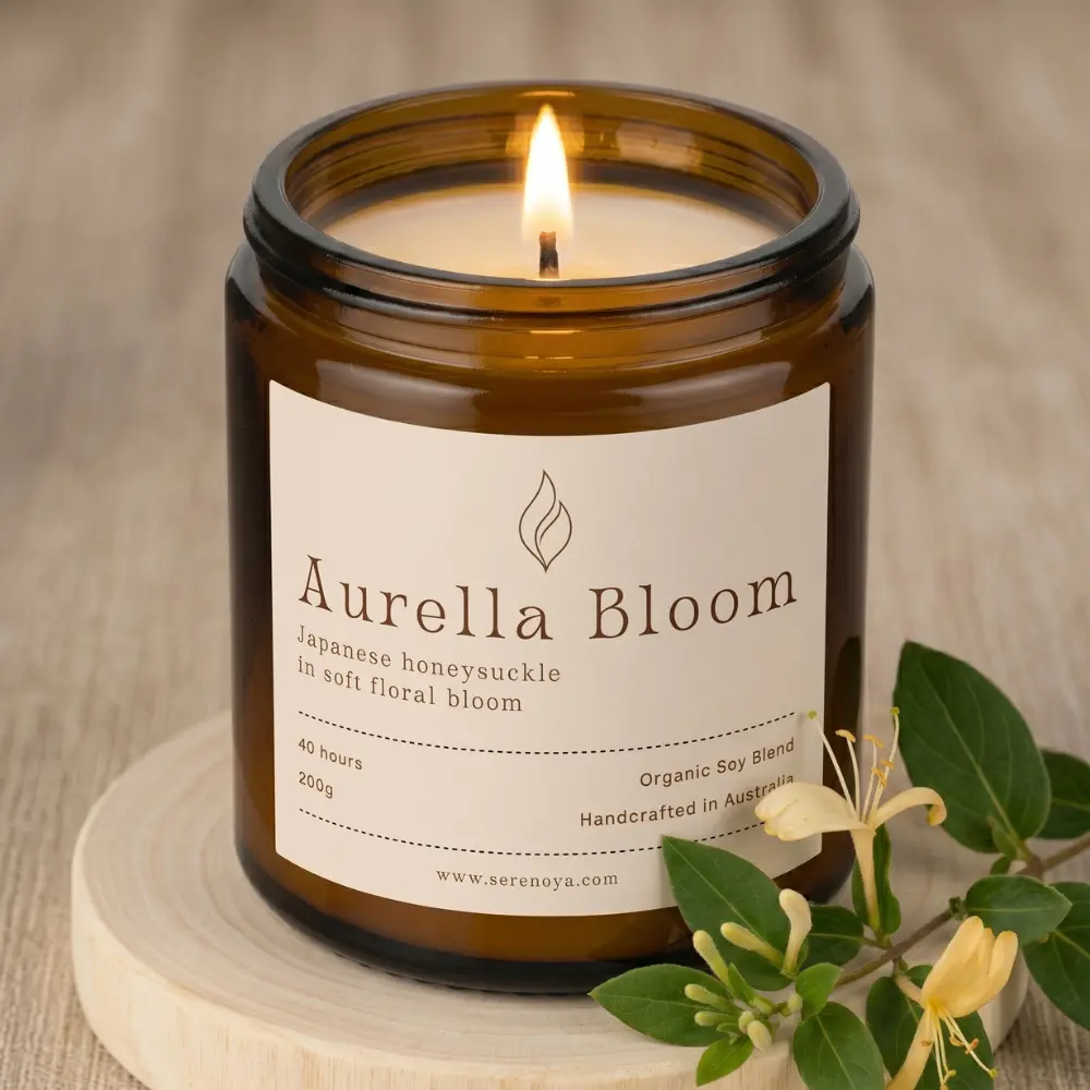 Aurella Bloom Luxury Scented Candle – Japanese Honeysuckle Floral Fragrance Aurella Bloom Luxury Scented Candle – Japanese Honeysuckle Floral Fragrance - Image 3