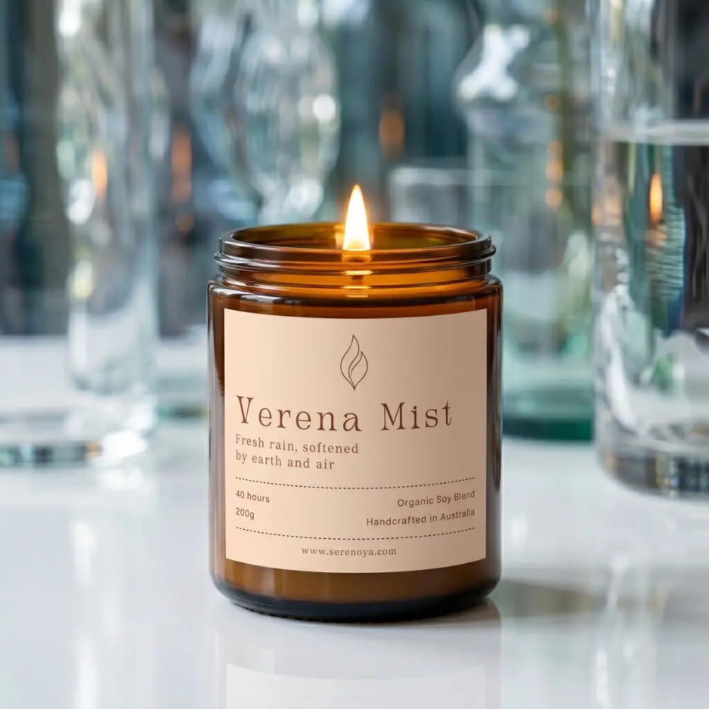 Verena Mist Luxury Candle - Fresh Rain & Green Botanical Fragrance Verena Mist Luxury Candle - Fresh Rain & Green Botanical Fragrance - Image 3
